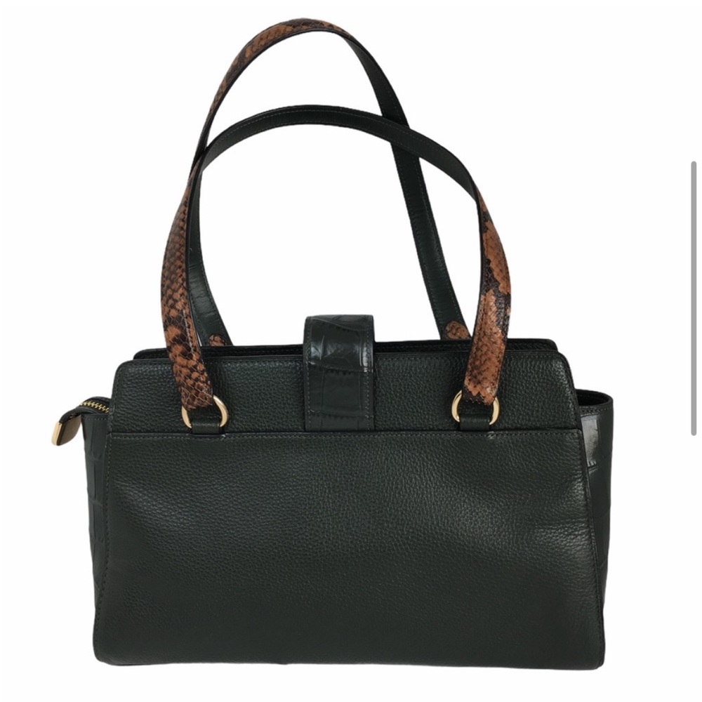 Coach Avary Carryall Embossed Leather Satchel Bag Purse Ivy Green - Picture 11 of 16